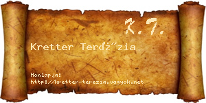 Kretter Terézia névjegykártya